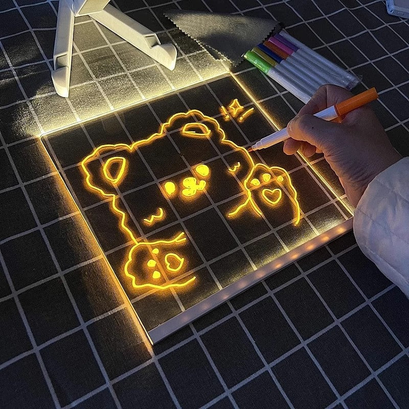 LED Drawing Board for Kids with Stand and Accessories